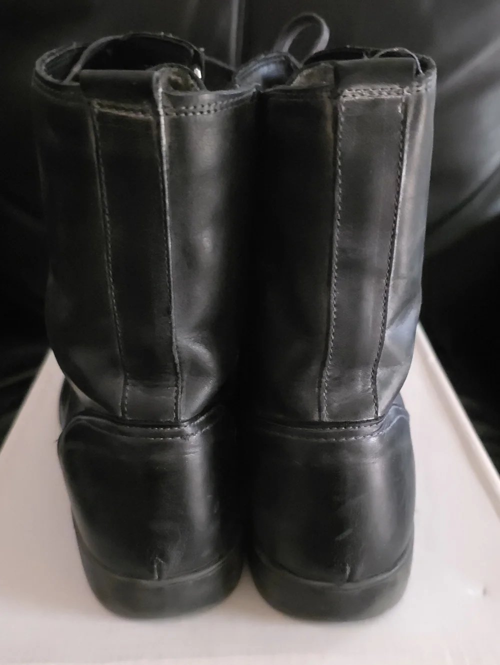 Steve Madden Boots Black Leather Gatsbys Mens Size 10